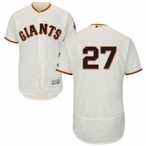 Mens Majestic San Francisco Giants #27 Juan Marichal Cream Flexbase Authentic Collection MLB Jersey