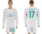 2017-18 Real Madrid 17 LUCAS V. Home Long Sleeve Soccer Jersey