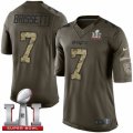 Mens Nike New England Patriots #7 Jacoby Brissett Limited Green Salute to Service Super Bowl LI 51 NFL Jersey