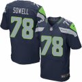 Men's Nike Seattle Seahawks #78 Bradley Sowell Elite Steel Blue Team Color NFL Jersey