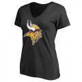 Womens Minnesota Vikings Pro Line Primary Team Logo Slim Fit T-Shirt Black