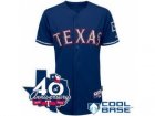 mlb Texas Rangers Blank 2012 Cool Base Blue Jersey 40th Anniversary Patch