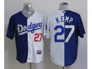 mlb jerseys los angeles dodgers #27 kemp white-blue[split]