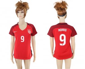 2017-18 USA 9 MORRIS Away Women Soccer Jersey