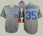 Kansas City Royals #35 Eric Hosmer Grey Road Cool Base W 2015 World Series Patch Stitched MLB Jersey