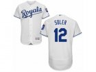 Mens Majestic Kansas City Royals #12 Jorge Soler White Flexbase Authentic Collection MLB Jersey