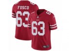 Mens Nike San Francisco 49ers #63 Brandon Fusco Vapor Untouchable Limited Red Team Color NFL Jersey