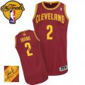 Men's Adidas Cleveland Cavaliers #2 Kyrie Irving Authentic Wine Red Road Autographed 2016 The Finals Patch NBA Jersey - å‰¯æœ¬