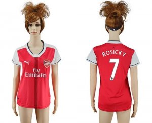 Womens Arsenal #7 Rosicky Home Soccer Club Jersey