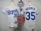 Youth Kansas City Royals #35 Eric Hosmer White Cool Base W 2015 World Series Patch Stitched MLB Jersey