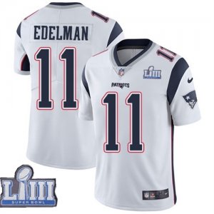 Nike Patriots #11 Julian Edelman White 2019 Super Bowl LIII Vapor Untouchable Limited Jersey