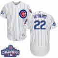 Mens Majestic Chicago Cubs #22 Jason Heyward White 2016 World Series Champions Flexbase Authentic Collection MLB Jersey