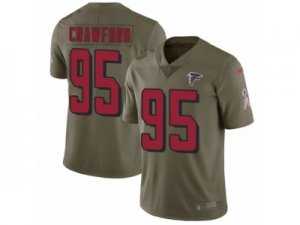 Men Nike Atlanta Falcons #95 Jack Crawford Limited Olive 2017 Salute to Service NFL Jersey