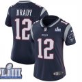 Nike Patriots #12 Tom Brady Navy Women 2019 Super Bowl LIII Vapor Untouchable Limited Jersey