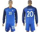 France #20 Coman Home Long Sleeves Soccer Country Jersey