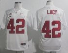 NCAA Alabama Crimson Tide #42 Eddie Lacy White 2016 College Football Playoff National Championship Jersey