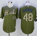 MLB Men New York Mets #48 Jacob DeGrom Green Camo New Cool Base Stitched Jersey