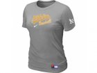women Oakland Athletics Nike L.Grey Short Sleeve Practice T-Shirt