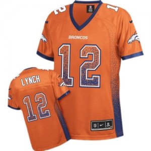 Women Nike Denver Broncos #12 Paxton Lynch Orange Team Color Stitched NFL Elite Drift Fashion Jersey