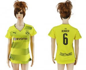 2017-18 Dortmund 6 BENDER Home Women Soccer Jersey