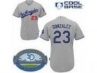 MLB Los Angeles Dodgers #23 Adrian Gonzalez Gray Cool Base 50th Anniversary Patch