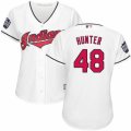 Womens Majestic Cleveland Indians #48 Tommy Hunter Authentic White Home 2016 World Series Bound Cool Base MLB Jersey