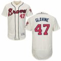 Men's Majestic Atlanta Braves #47 Tom Glavine Cream Flexbase Authentic Collection MLB Jersey