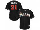 Youth Miami Marlins #21 Christian Yelich Black Cool Base Stitched MLB Jersey