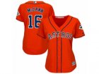 Women Majestic Houston Astros #16 Brian McCann Replica Orange Alternate 2017 World Series Bound Cool Base MLB Jersey