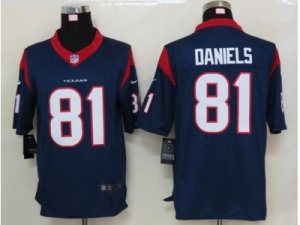 Nike NFL houston texans #81 daniels blue Jerseys(Limited)