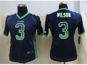 Nike Women Seattle Seahawks #3 Wilson Blue Jerseys(Drift Fashion)