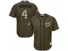 Youth Majestic Washington Nationals #4 Howie Kendrick Replica Green Salute to Service MLB Jersey