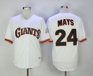 Giants #4 Willie Mays White Throwback Jersey