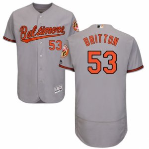 Men\'s Majestic Baltimore Orioles #53 Zach Britton Grey Flexbase Authentic Collection MLB Jersey