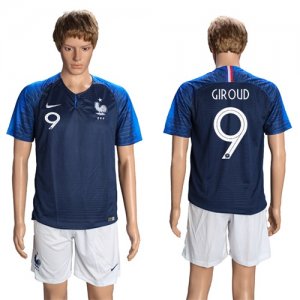 France 9 GIROUD Home 2018 FIFA World Cup Soccer Jersey