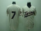 youth mlb minnesota twins #7 mauer cream(50th)