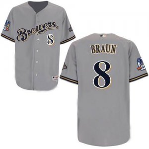 mlb milwaukee brewers #8 braun grey (cool base)