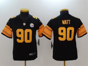 Nike Steelers #90 T.J. Watt Black Youth Color Rush Limited Jersey