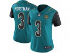 Women Nike Jacksonville Jaguars #3 Brad Nortman Vapor Untouchable Limited Teal Green Team Color NFL Jersey