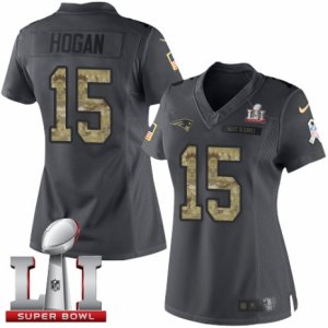 Womens Nike New England Patriots #15 Chris Hogan Limited Black 2016 Salute to Service Super Bowl LI 51 NFL Jersey