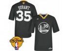 Youth Adidas Golden State Warriors #35 Kevin Durant Swingman Black Alternate 2017 The Finals Patch NBA Jersey