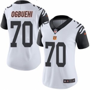 Women\'s Nike Cincinnati Bengals #70 Cedric Ogbuehi Limited White Rush NFL Jersey