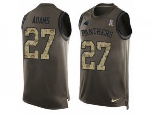 Men\'s Nike Carolina Panthers #27 Mike Adams Limited Green Salute to Service Tank Top NFL Jersey