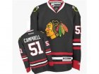Mens Reebok Chicago Blackhawks #51 Brian Campbell Authentic Black Third NHL Jersey