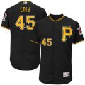 2016 Men Pittsburgh Pirates #45 Gerrit Cole Majestic Black Flexbase Authentic Collection Player Jersey