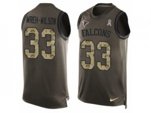 Mens Nike Atlanta Falcons #33 Blidi Wreh-Wilson Limited Green Salute to Service Tank Top NFL Jersey