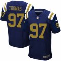 Mens Nike New York Jets #97 Lawrence Thomas Elite Navy Blue Alternate NFL Jersey