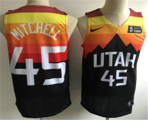 Mens Utah Jazz #45 Donovan Mitchell Mountain Black 2020 Nike