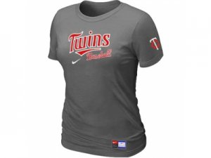 Women Minnesota Twins Nike D.Grey Short Sleeve Practice T-Shirt