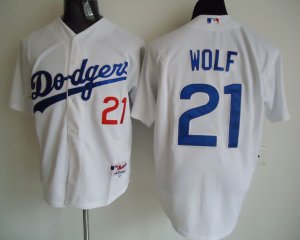 mlb jerseys los angeles dodgers #21 manny wolf white